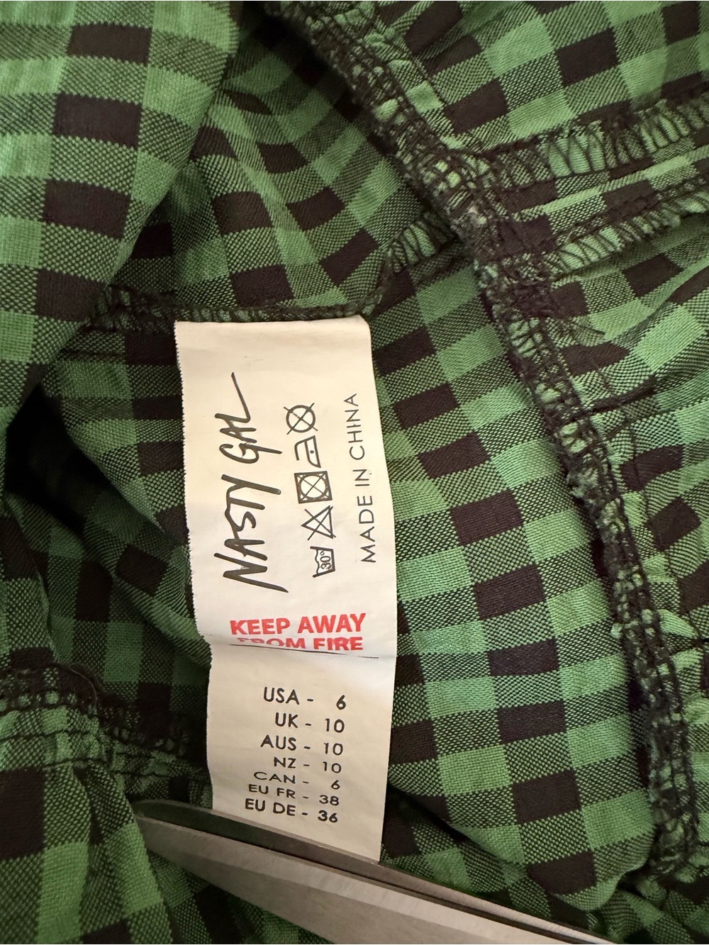 Nasty Gal Green Gingham Tiered Maxi Dress - Picture 4 of 4